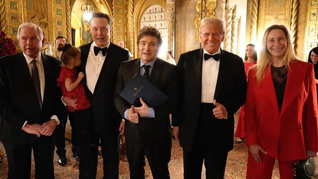 Javier Milei with Elon Musk and U.S. President-elect Donald Trump, November 2024.