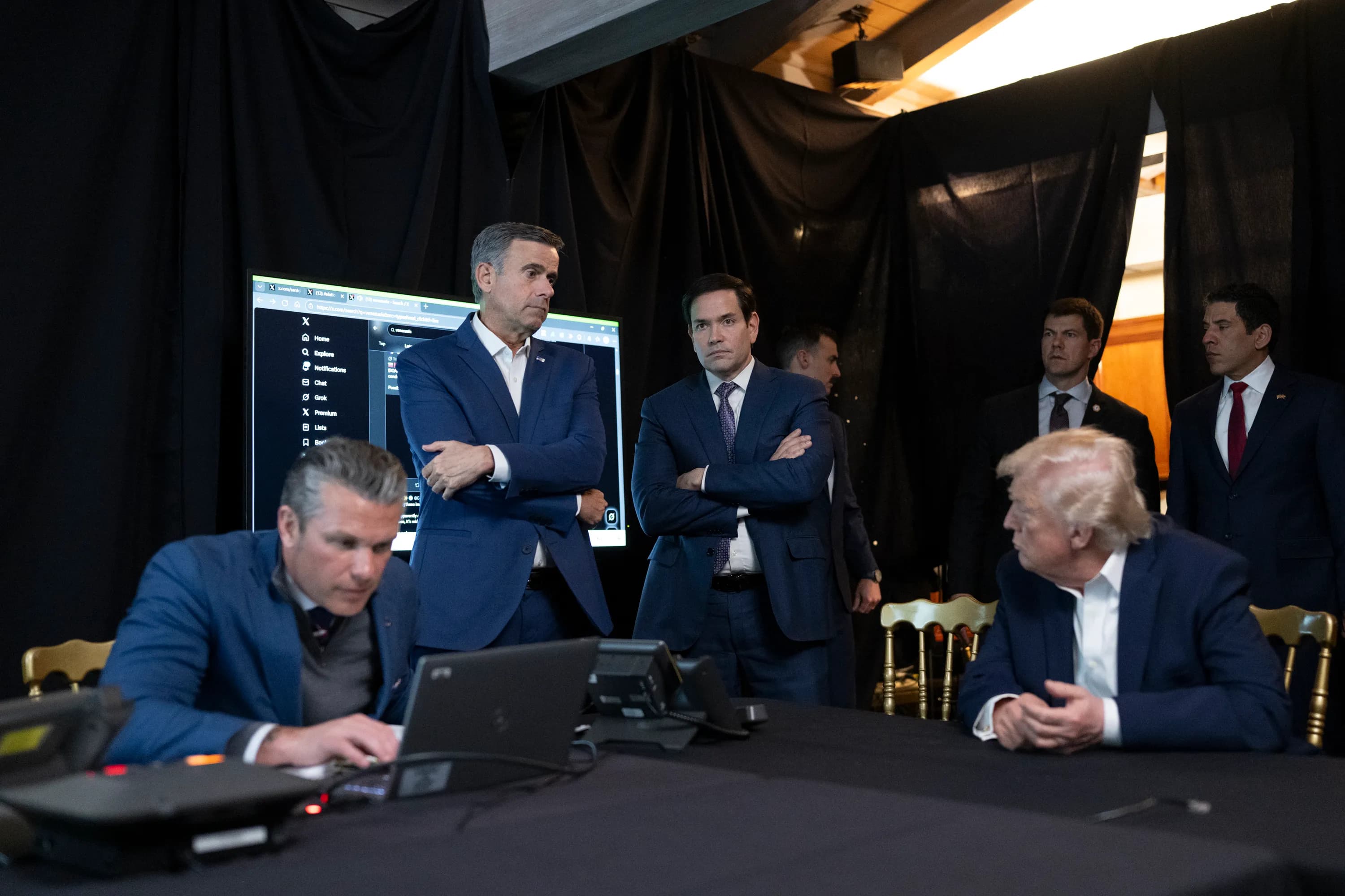 Donald Trump with senior administration officials monitoring Operation Absolute Resolve, January 3, 2026.